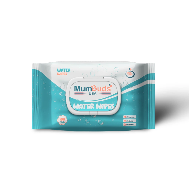 MumBuds USA Baby Water Wipes (100 Pcs) | Gentle, Fragrance-Free & Alcohol-Free Baby Wipes