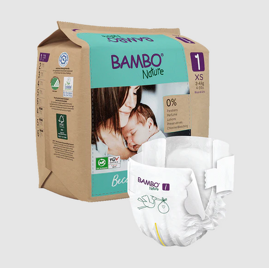 Bambo Nature Baby Diapers Size 1 XS (2–4 kg) – 22 pcs Tape Style