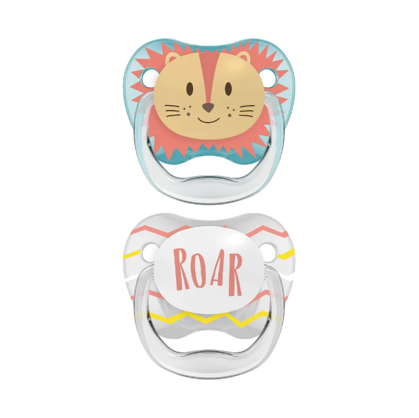 Dr Brown's PreVent Pacifiers PRINTED SHIELD Soother, Stage 1, 2-Pack- Teal and Grey (PV12015-SPX)