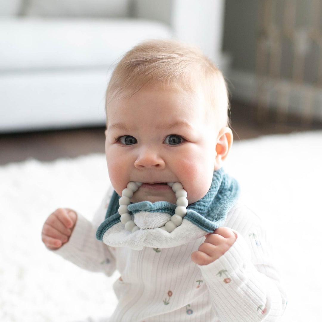 Dr Brown's Bandana Bibs with Removable Beaded Teether, Teal/Light Blue, 2-Pack, AC283-P12