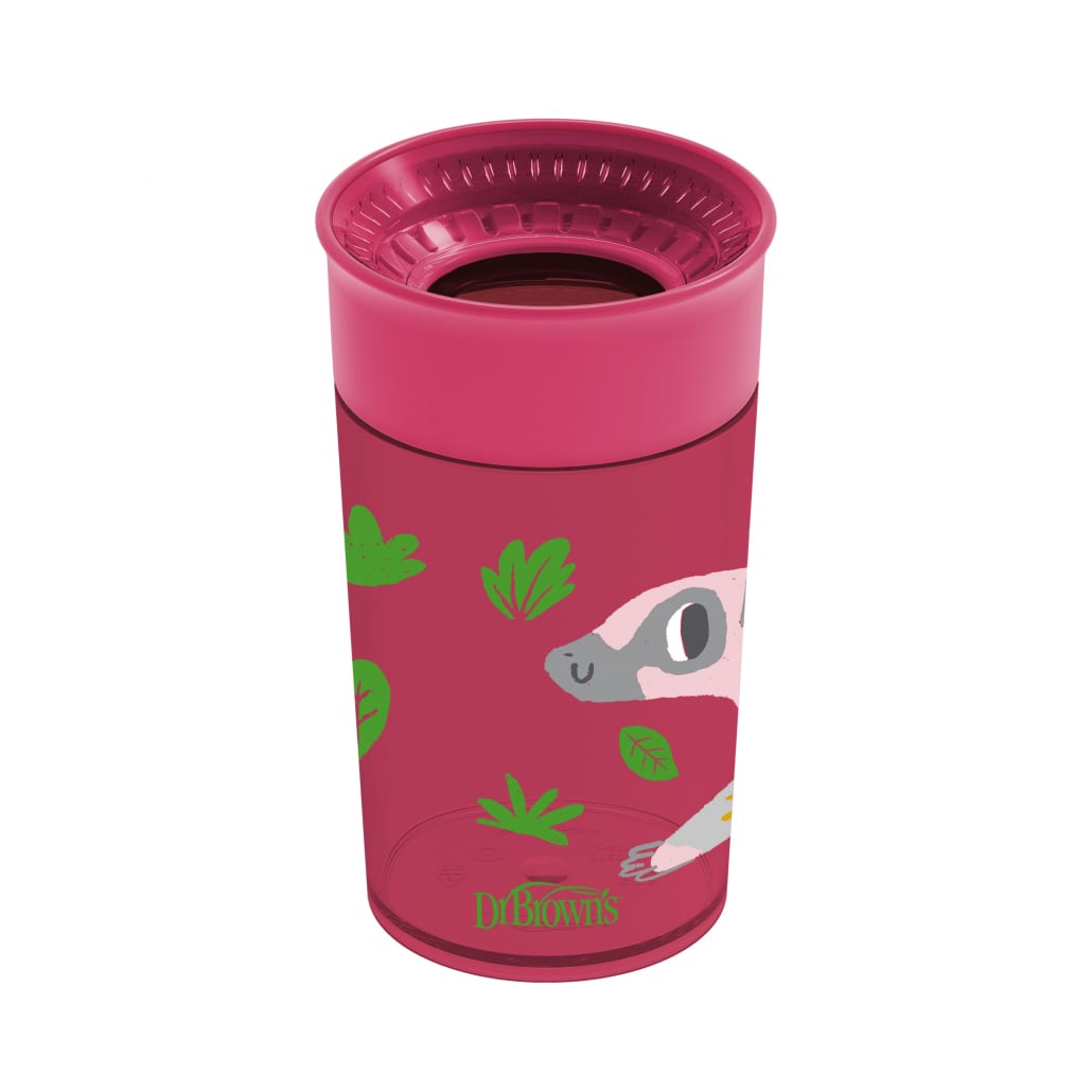 Dr. Brown's Jungle Fun Cheers 360 Spoutless Transition Cup Red, - 10 oz/300 ml , 9m+, TC01096