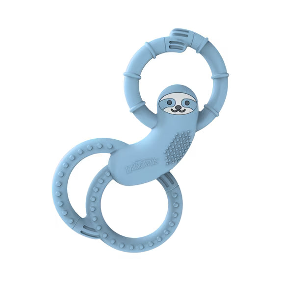 Dr Brown's Sloth Long Limbed Silicone Teether, Blue, CPKG (3m+), TE011-INTL