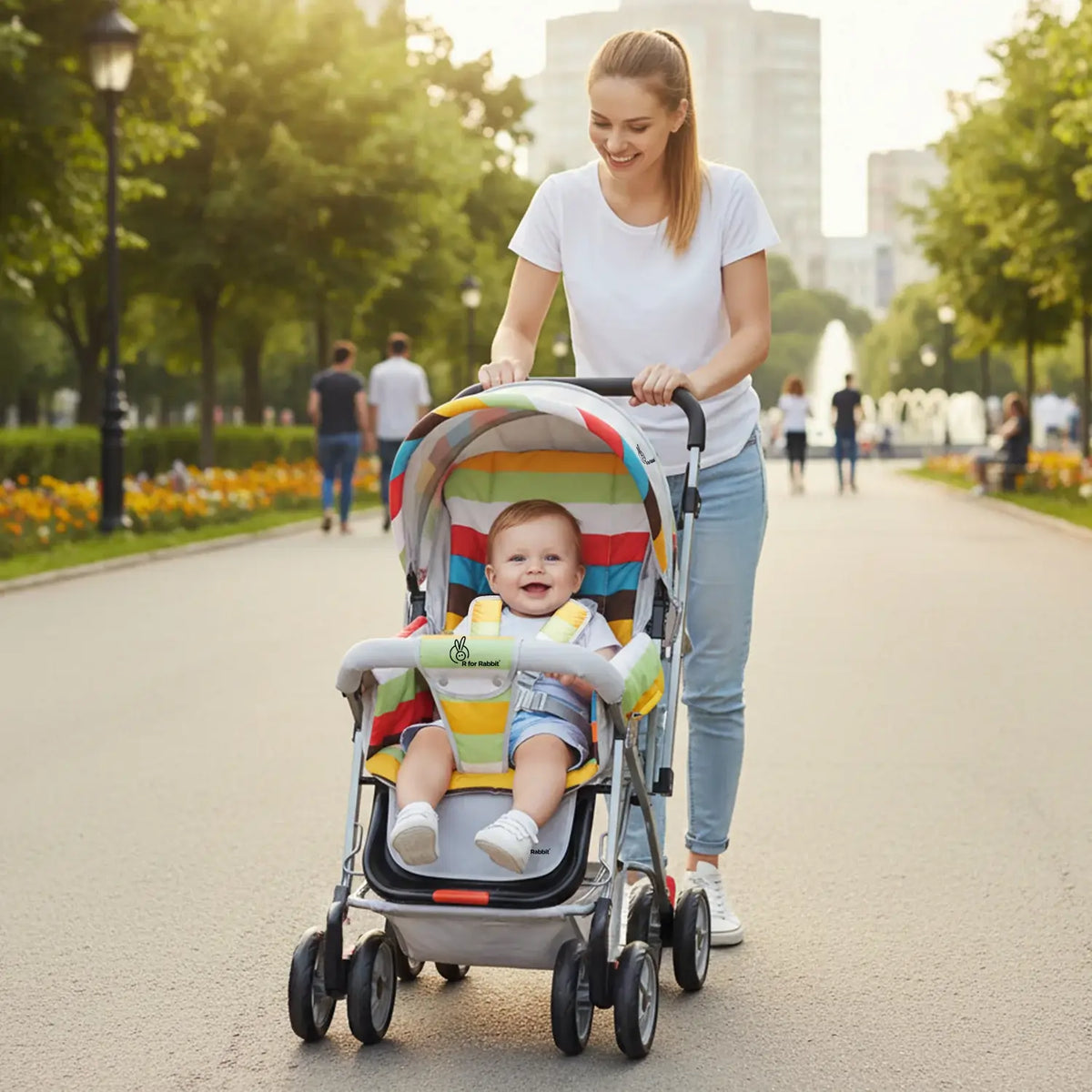 R for Rabbit Lollipop Lite Stroller ( 0-3 years ) - Travel Friendly, Easy To Fold, Reversible Handle, Wheel Lock, Adjustable Leg Rest - STLPRB2