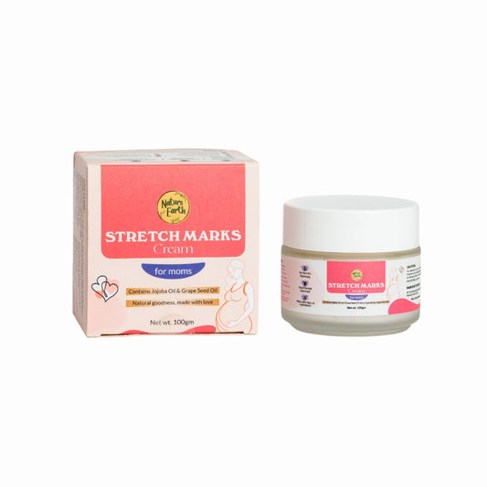 Naturo Earth Stretch Marks Cream for Moms with Jojoba & Grapeseed Oil – Skin-Strengthening Formula, 100g