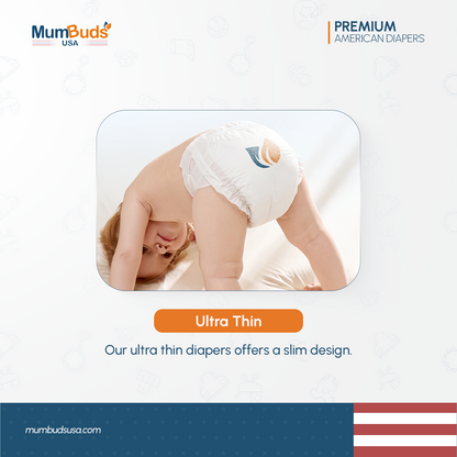 MumBuds USA ZIPLOCK PACK Ultrathin Baby Diapers Size-1 NewBorn (2–5kg) – 22 pcs Tape Style