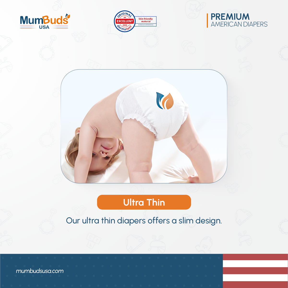 MumBuds USA ZIPLOCK PACK Ultrathin Baby Diapers Size-6 XXL (16-22 kg) – 34 pcs Pant Style