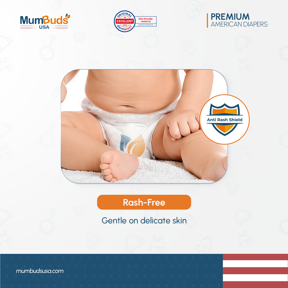 MumBuds USA ZIPLOCK PACK Ultrathin Baby Diapers Size-5 XL (12-17kg) – 36 pcs Pant Style