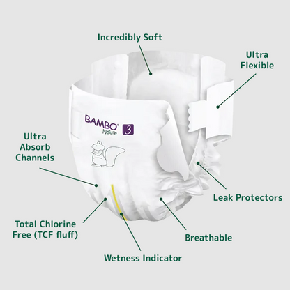Bambo Nature Baby Diapers Size 3 M (4–8 kg) – 28 pcs Tape Style