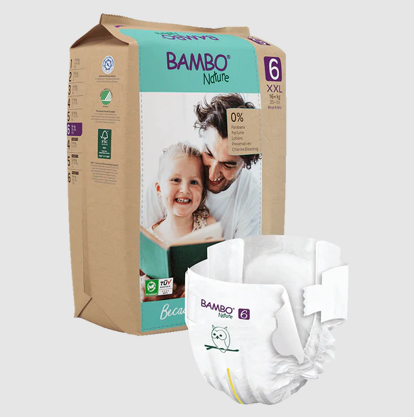 Bambo Nature Baby Diapers Size 6 XXL (16+ kg) – 20 pcs Tape Style