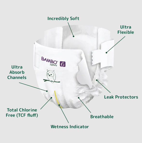 Bambo Nature Baby Diapers Size 6 XXL (16+ kg) – 20 pcs Tape Style
