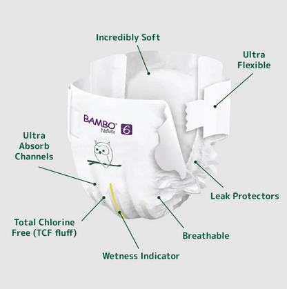 Bambo Nature Baby Diapers Size 6 XXL (16+ kg) – 20 pcs Tape Style