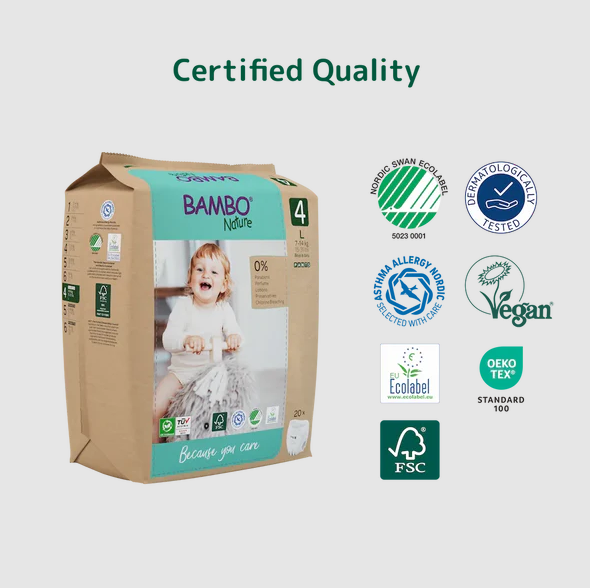 Bambo Nature Baby Diapers Size 4 L (7–12 kg) – 20 pcs Pants Style