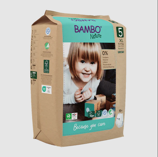 Bambo Nature Baby Diapers Size 5 XL (11–17 kg) – 19 pcs Pants Style