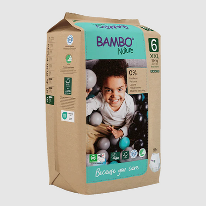 Bambo Nature Baby Diapers Size 6 XXL (15+ kg) – 18 pcs Pants Style