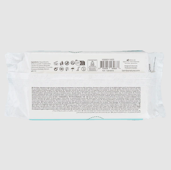 Bambo Nature Plastic-Free Wet Wipes (50 Pcs) | Gentle Baby Wipes