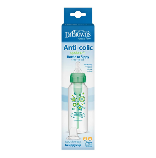 Dr. Brown's 8oz/250ml Options+ PP Narrow Bottle to Sippy, Green, Single (SB81603-P3)