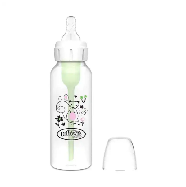 Dr. Brown's 8oz/250ml PP Narrow Anti-Colic Options+ Baby Bottle, Squirrel Design, 1-Pack (SB81108-ESX)