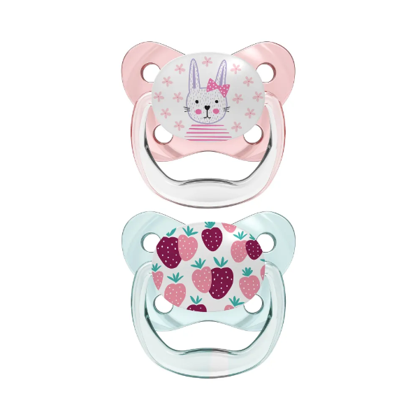 Dr Brown's PreVent Pacifiers BUTTERFLY SHIELD Soother, Stage 1, 2-Pack - Pink (PV12302-SPX)