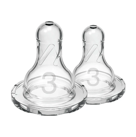 Dr. Brown's Natural Flow Narrow Baby Bottle Silicone Level 3 Nipple, 2-Pack (332-INTL)