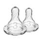 Dr. Brown's Natural Flow Narrow Baby Bottle Silicone Level 3 Nipple, 2-Pack (332-INTL)
