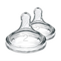 Dr. Brown's Natural Flow Wide-Neck Baby Bottle Silicone Nipple Level 2, 2-Pack (WN2201-INTL)