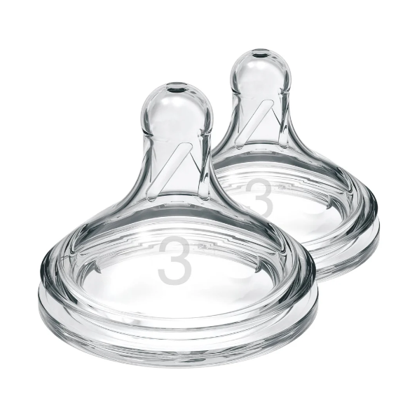Dr. Brown's Natural Flow Wide-Neck Baby Bottle Silicone Nipple Level 3, 2-Pack (WN3201-INTL)