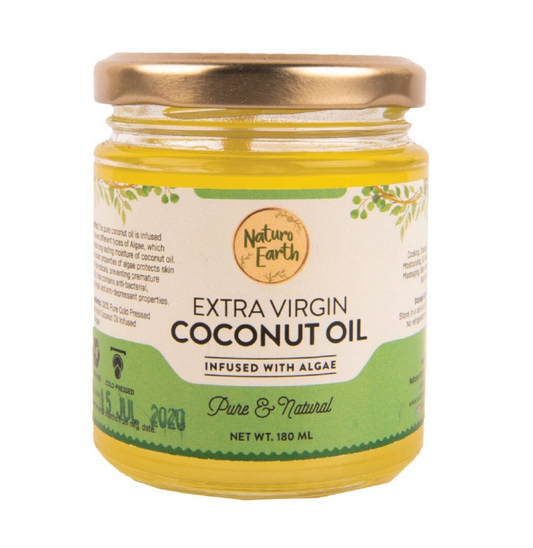 Naturo Earth Organic Cold Pressed Extra Virgin Coconut Oil with Algae – 180ml