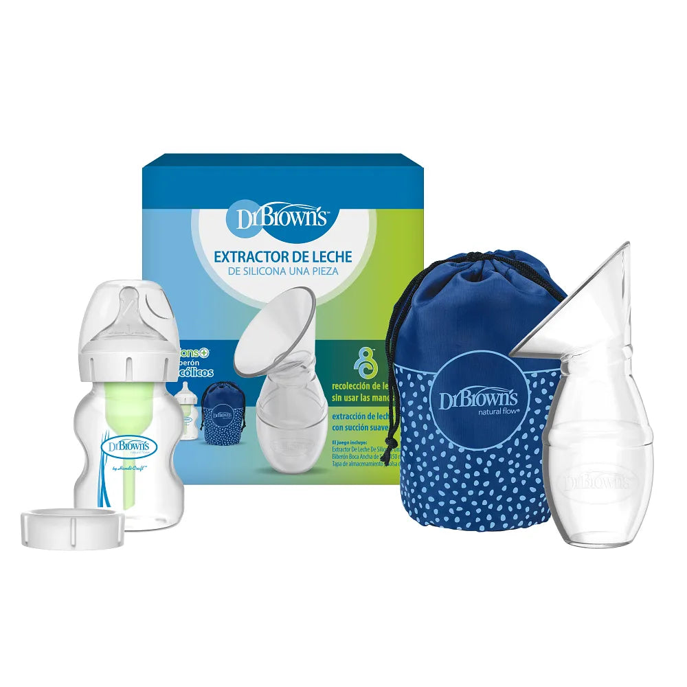 Dr. Brown's Silicone One-Piece Breast Pump with, 5 oz/150 ml Wide-Neck Bottle, BF035