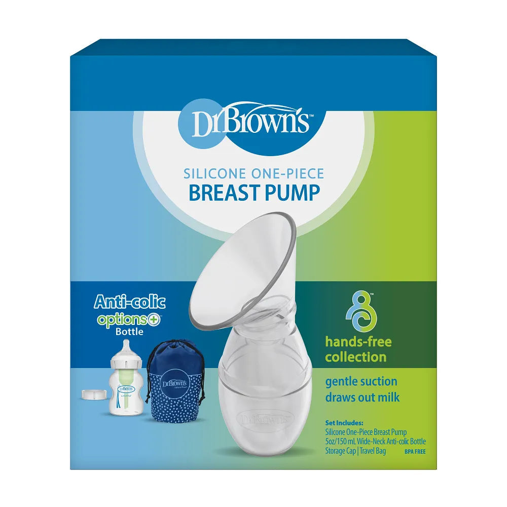Dr. Brown's Silicone One-Piece Breast Pump with, 5 oz/150 ml Wide-Neck Bottle, BF035