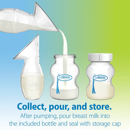 Dr. Brown's Silicone One-Piece Breast Pump with, 5 oz/150 ml Wide-Neck Bottle, BF035