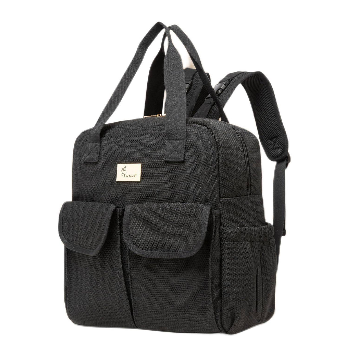 R for Rabbit Caramello Breezy Premium Material Diaper Bag For New Moms, Black - DBCMBB10