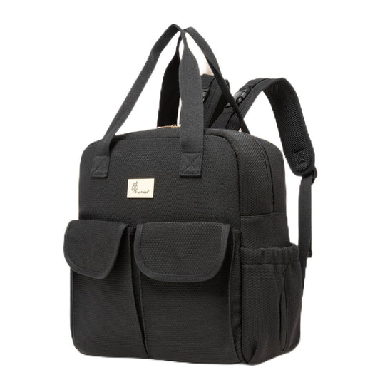 R for Rabbit Caramello Breezy Premium Material Diaper Bag For New Moms, Black - DBCMBB10
