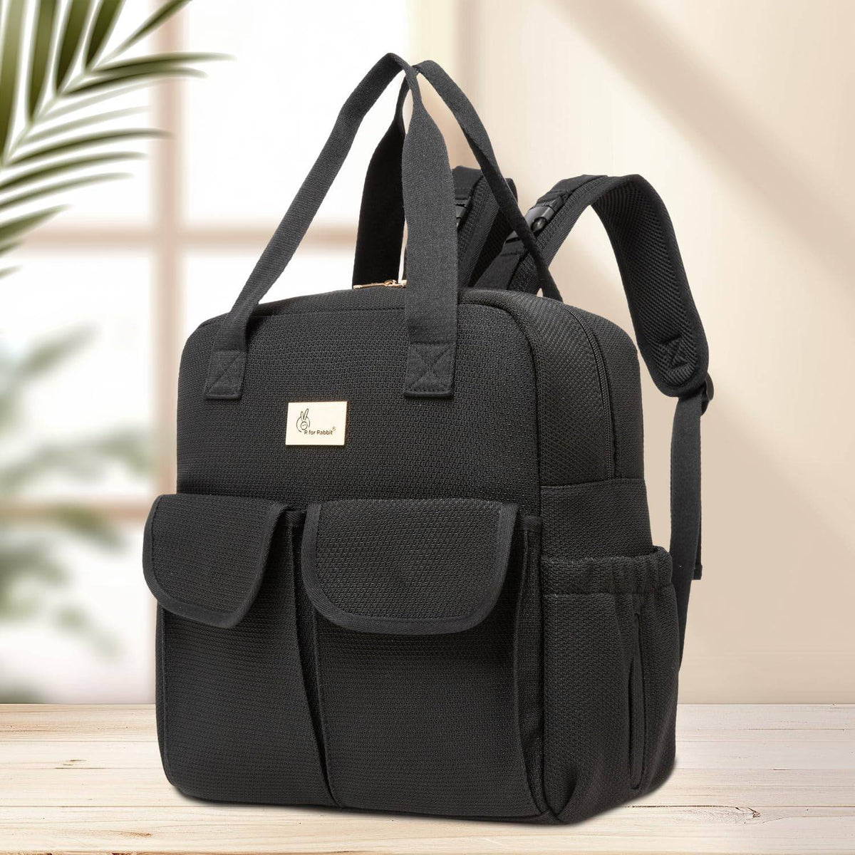 R for Rabbit Caramello Breezy Premium Material Diaper Bag For New Moms, Black - DBCMBB10