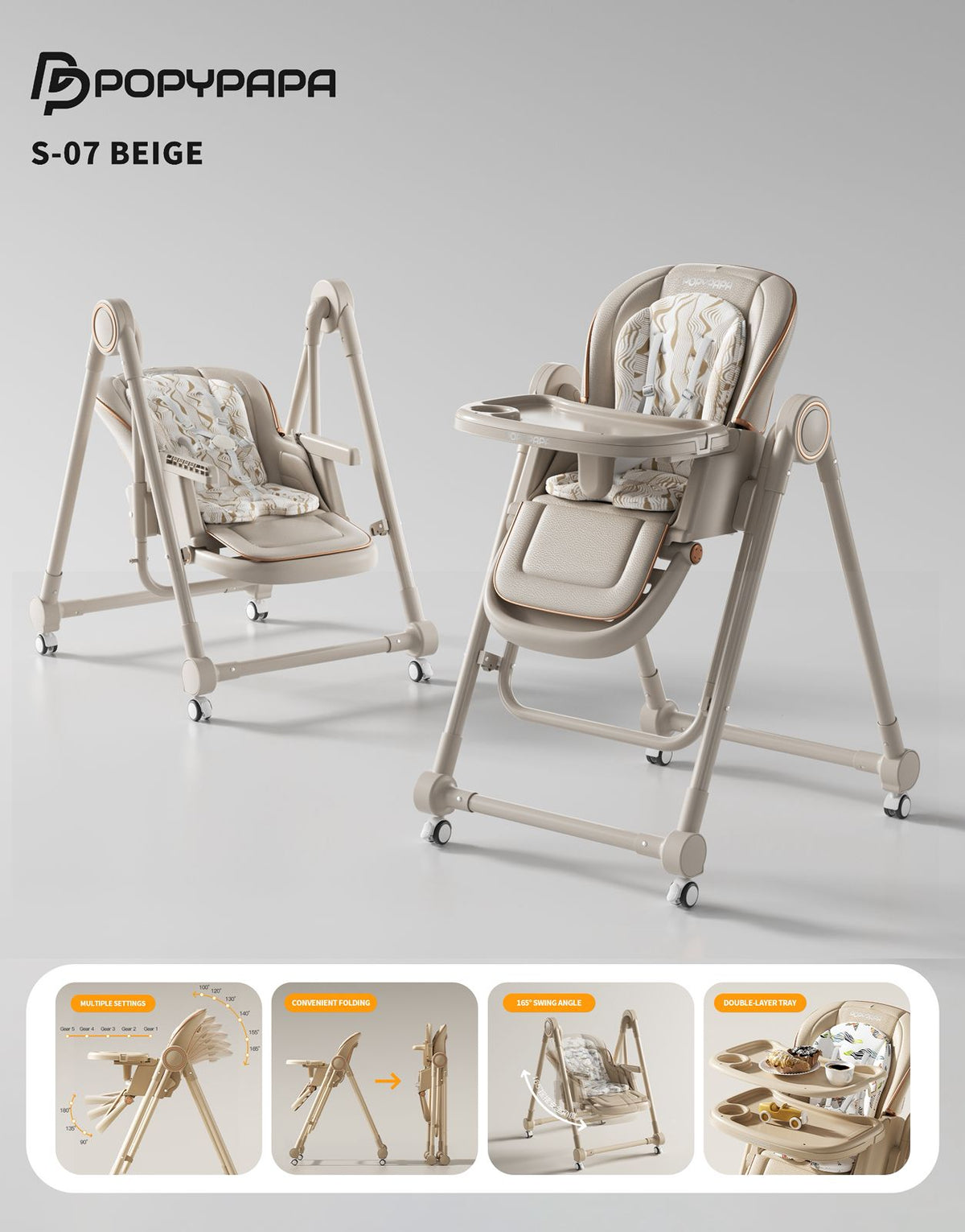 POPYPAPA Baby Swing Feeding Chair S07