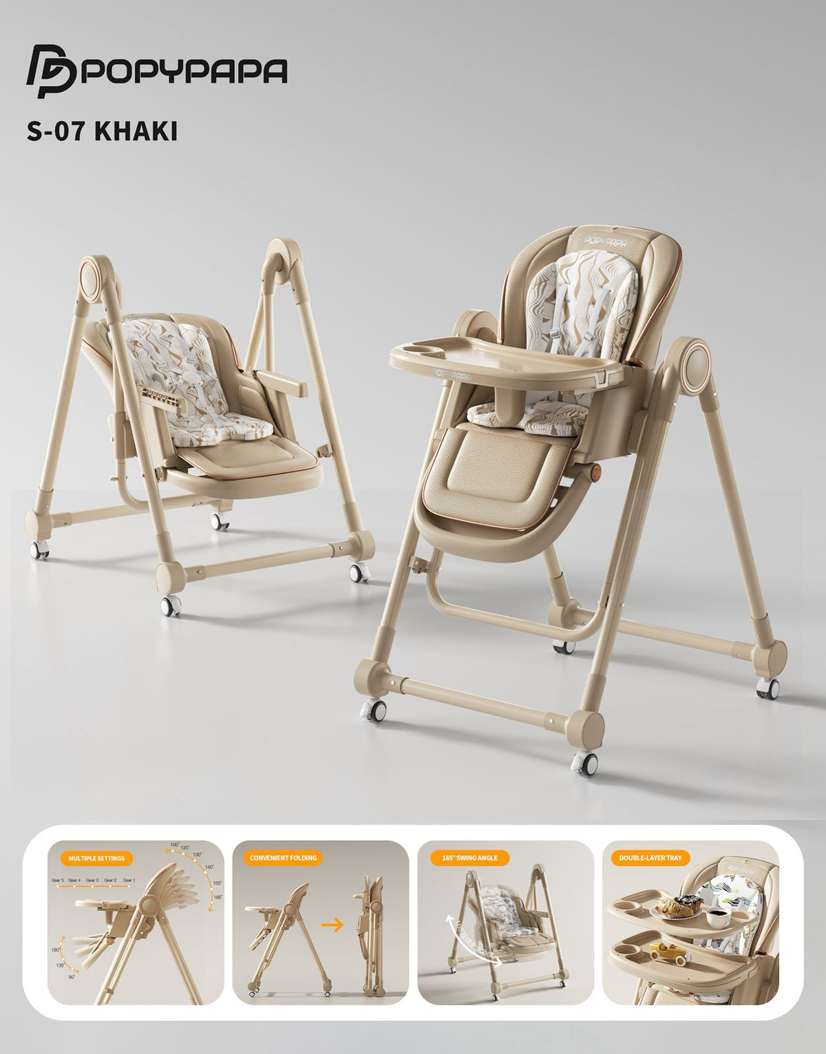 POPYPAPA Baby Swing Feeding Chair S07