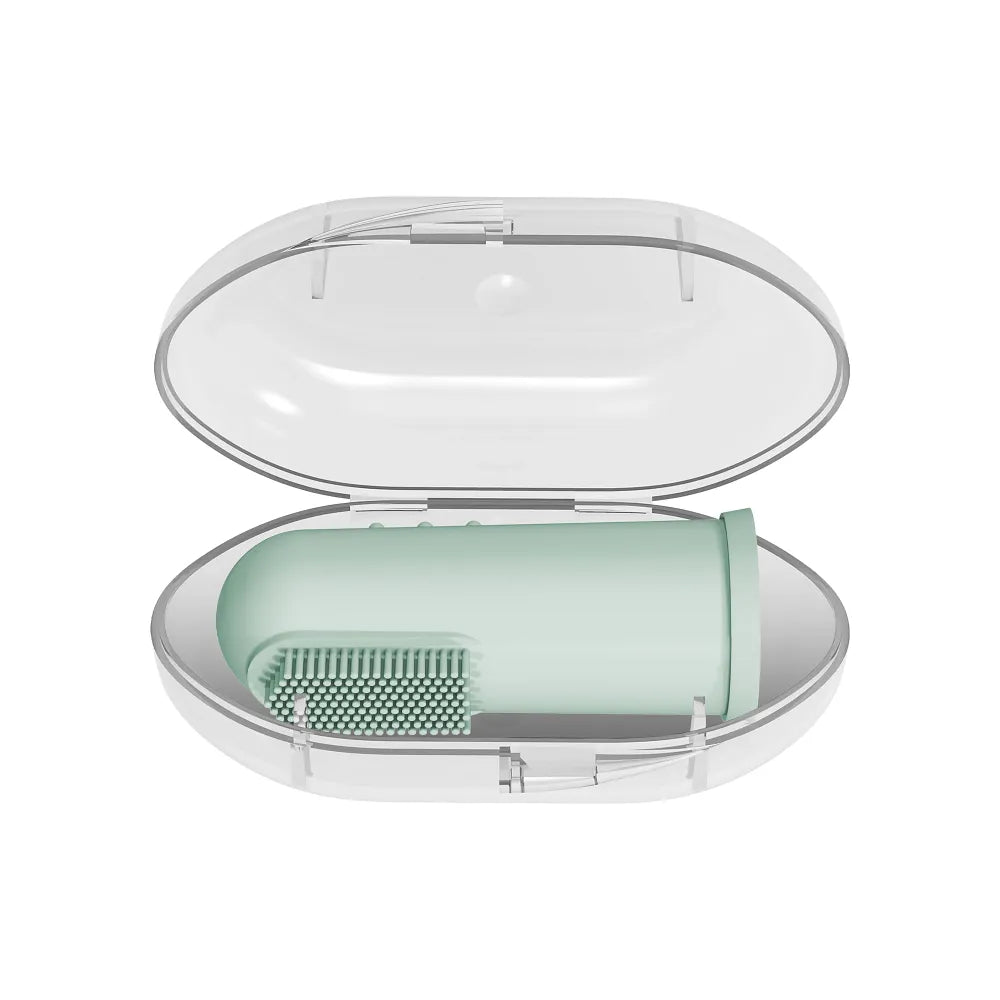 Dr Brown's Silicone Finger Toothbrush with case, Light Green,1 -pack(3m+), HG126-INTL