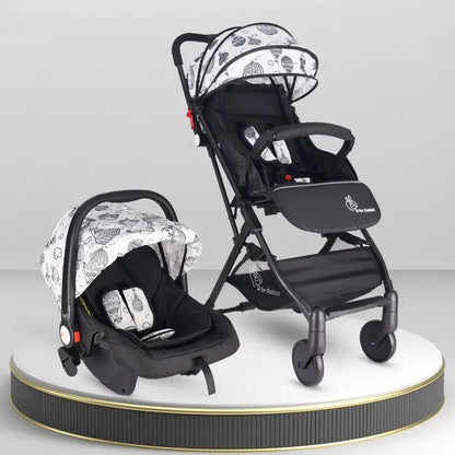 R for Rabbit Pocket Lite Travel System Kids Stroller With Infant Car Seat to a Carry Cot, Rocker or Feeding chair (0-3years) Multi Black, TSPLBM01