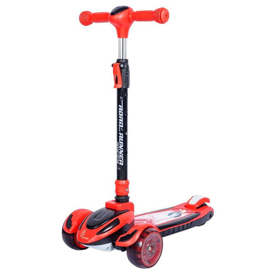 R for Rabbit Road Runner Racer Scooter - PU LED Wheels, 4 Level Height Adjustment, Anti Slip Deck(3-14years), SRRRRB6