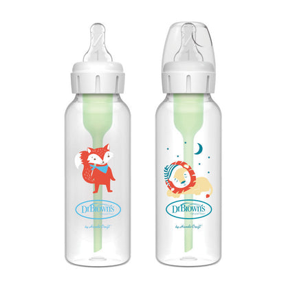 Dr Brown's 8oz/250ml Options+ Anti-Colic Bottles, Animal Deco, 2-pack, SB82034-P4