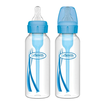 Dr. Brown's 8 Oz / 250 Ml Pp Blue Narrow-Neck "Options" Baby Bottle 2-Pack, SB82405-ESX