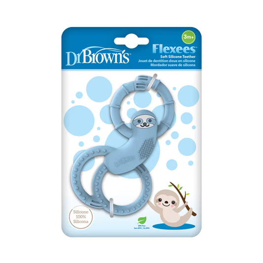 Dr Brown's Sloth Long Limbed Silicone Teether, Blue, CPKG (3m+), TE011-INTL