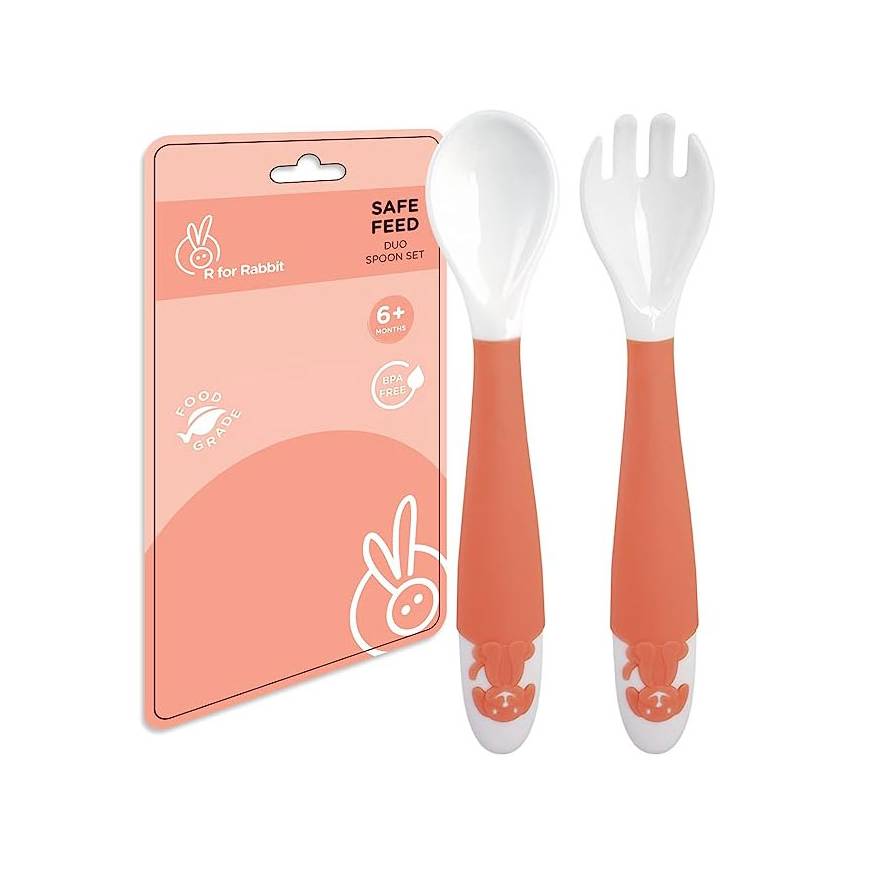 R for Rabbit Safe Feed Duo Spoon Set - ORANGE(SFDSO01)