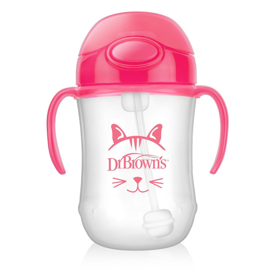 Dr. Brown's 9 Oz/270 Ml Baby's First Straw Cup - Pink (6M+), TC91011-Intl
