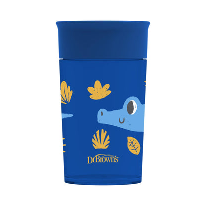Dr. Brown's Jungle Fun Cheers 360 Spoutless Transition Cup, Blue, - 10 oz/300 ml , 9m+, TC01094