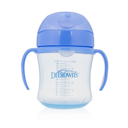 Dr. Brown's 6 Oz / 180 Ml Soft-Spout Transition Cup W/ Handles - Blue (6M+), TC61004-Intl