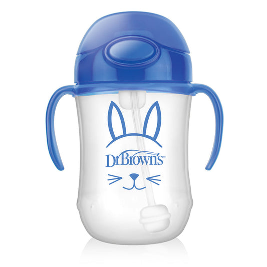 Dr. Brown's 9 Oz/270 Ml Baby's First Straw Cup - Blue (6M+), TC91012-INTL