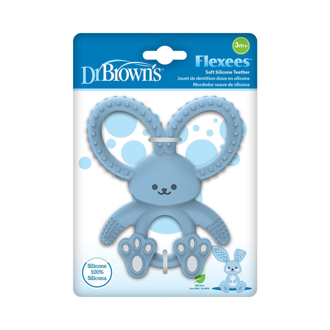Dr Brown's Bunny Long Limbed Silicone Teether, Blue, CPKG (3m+), TE021-INTL