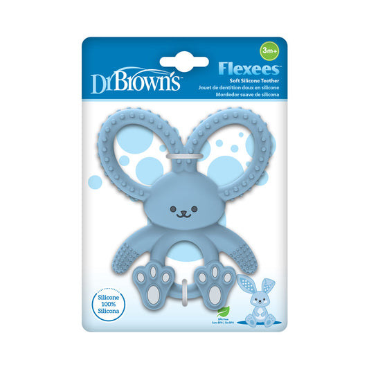 Dr Brown's Bunny Long Limbed Silicone Teether, Blue, CPKG (3m+), TE021-INTL
