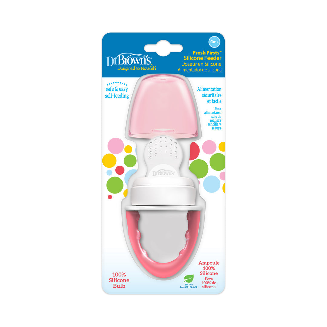 Dr. Brown's Fresh Firsts Silicone Feeder, Pink- 1-Pack, TF005-P3