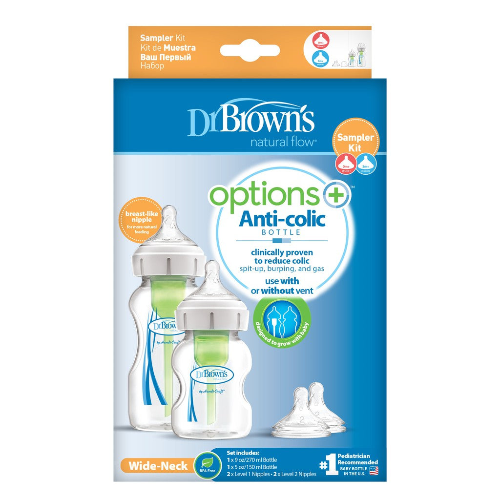 Dr Brown's Options+ Wide-Neck Sampler Kit, PP (0m+ and 3m+ ), WB02600-INTLX